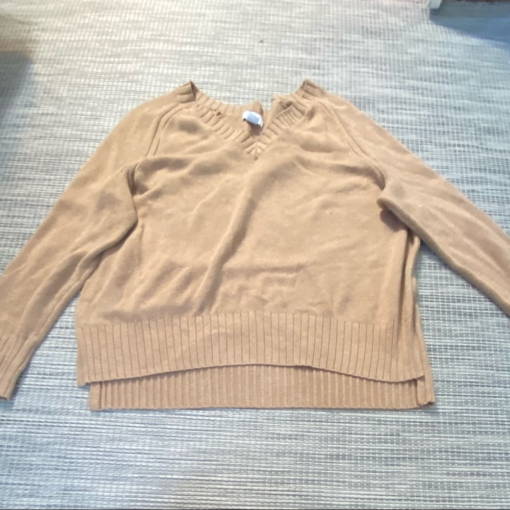 tan sweater